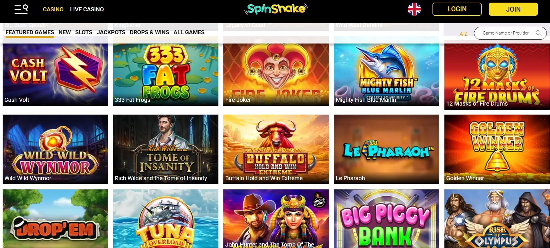 spinshake casino slots